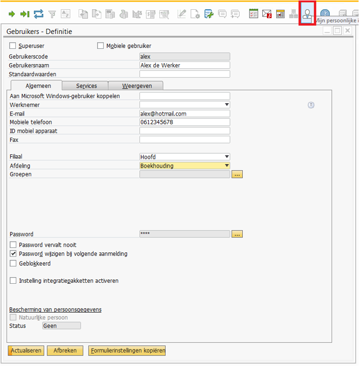 SAP Business One - Persoonlijke instellingen 1